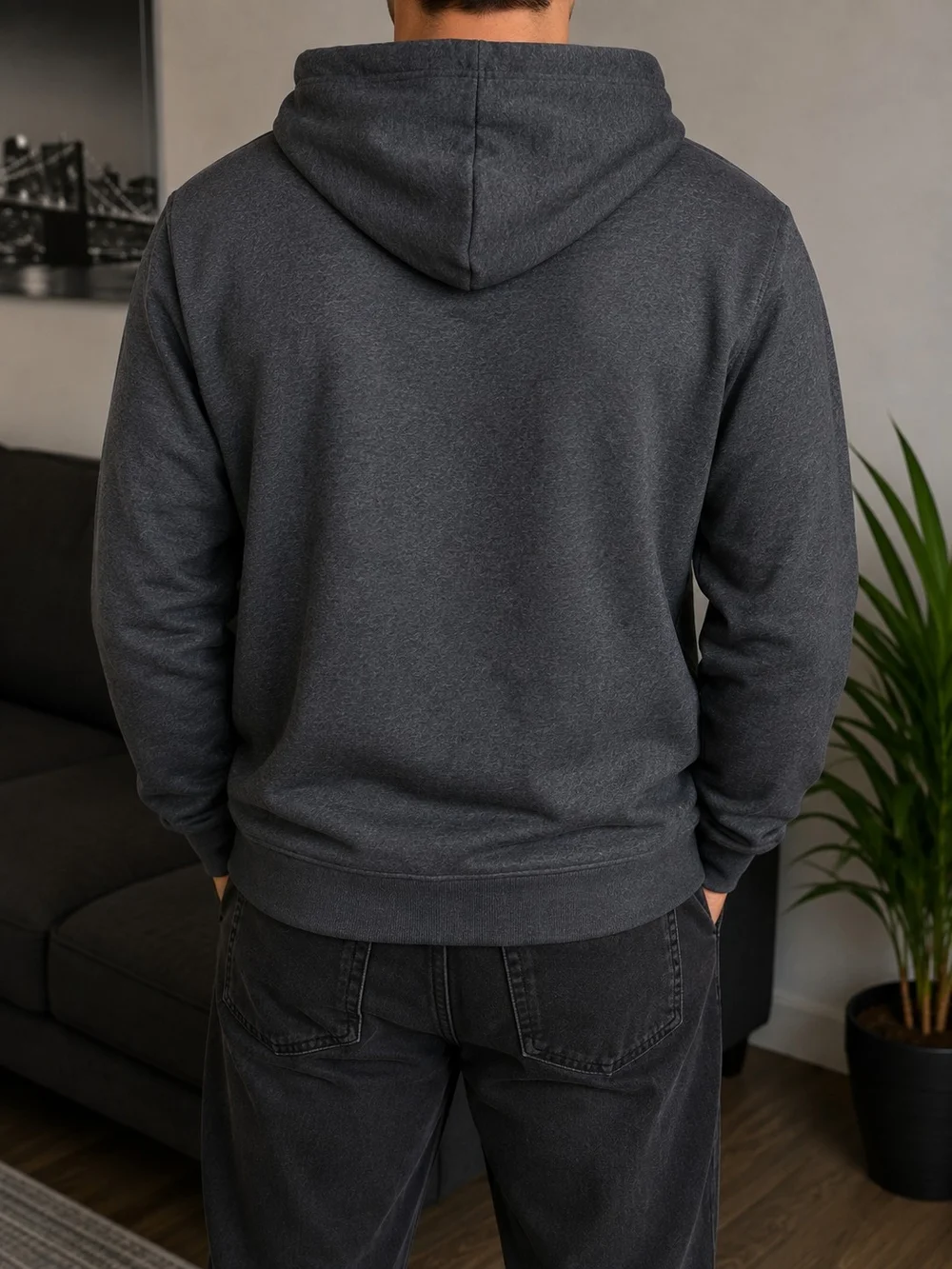 Tommy Hilfiger Charcoal Gray Logo Pullover Hoodie